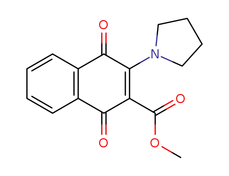 Molecular Structure of 159495-45-1 (methyl 1,4-dihydro-1,4-dioxo-3-(1-pyrrolidinyl)-2-naphthoate)