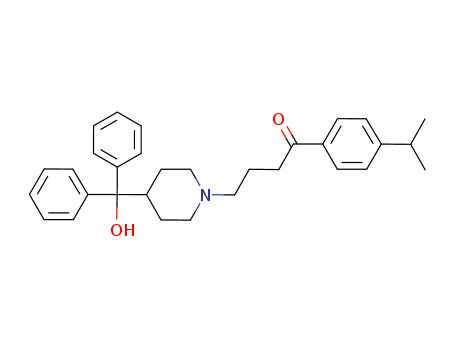 Molecular Structure of 185066-40-4 (1-Butanone,
4-[4-(hydroxydiphenylmethyl)-1-piperidinyl]-1-[4-(1-methylethyl)phenyl]-)