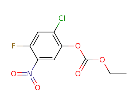 Molecular Structure of 153471-75-1 (2-Chloro-4-fluoro-5-nitrophenyl ethyl carbonate)
