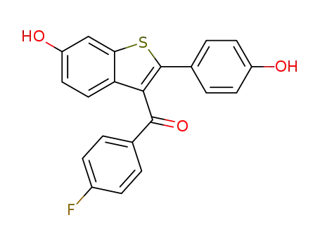Molecular Structure of 202336-25-2 ([2-(4-hydroxyphenyl)-6-hydroxybenzo[b]thien-3-yl] [4-fluorophenyl]methanone)