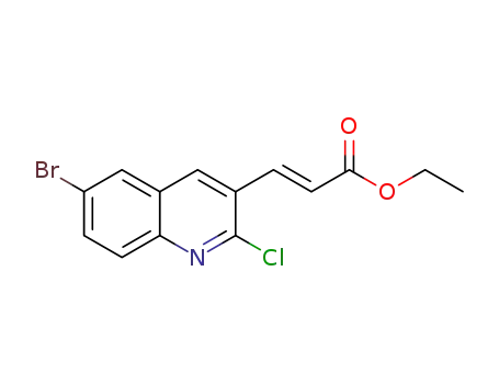 Molecular Structure of 1298044-13-9 (ethyl (E)-3-(6-bromo-2-chloroquinolin-3-yl)acrylate)