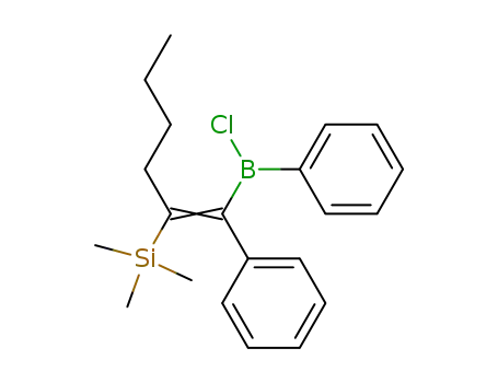 Molecular Structure of 86429-24-5 (1-(chlorophenylboryl)-1-phenyl-2-(trimethylsilyl)-1-hexene)