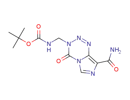 Molecular Structure of 1332700-58-9 (tert-butyl (8-carbamoyl-4-oxoimidazo[5,1-d][1,2,3,5]tetrazin-3(4H)-yl)methylcarbamate)