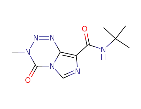 Molecular Structure of 442534-20-5 (N-tert-butyl-3-methyl-4-oxo-3,4-dihydroimidazo[5,1-d][1,2,3,5]tetrazine-8-carboxamide)