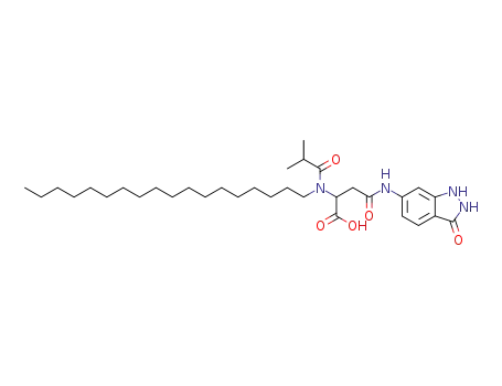 Molecular Structure of 34922-45-7 (N-(2,3-dihydro-3-oxo-1H-indazol-6-yl)-N2-(2-methylpropionyl)-N2-octadecyl-L-asparagine)