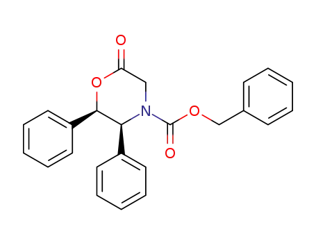 Molecular Structure of 100516-54-9 (Benzyl (2R,3S)-(-)-6-oxo-2,3-diphenyl-4-morpholinecarboxylate)