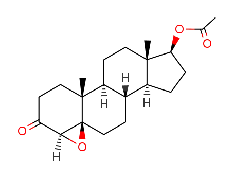 Molecular Structure of 5012-85-1 (3-oxo-4,5-epoxyandrostan-17-yl acetate)