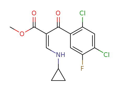 Molecular Structure of 104600-21-7 (methyl 3-cyclopropylamino-2-(2,4-dichloro-5-fluorobenzoyl)acrylate)