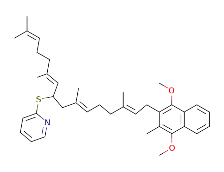 Molecular Structure of 94827-99-3 (2-<9'-(2-pyridylthio)-tetraprenyl>-3-methyl-1,4-dimethoxynaphthalene)
