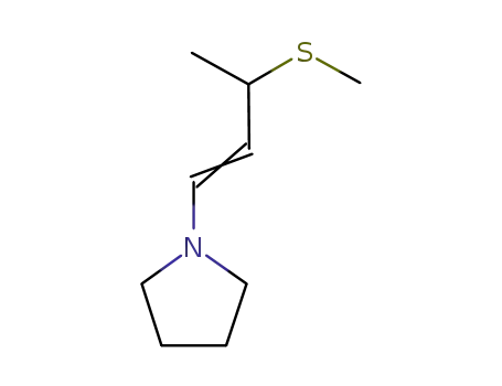 Molecular Structure of 1045854-57-6 (3-(methylthio)-1-(pyrrolidin-1-yl)-1-butene)