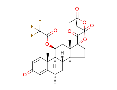 Molecular Structure of 86413-47-0 (21-acetoxy-6α-methyl-17-propionyloxy-11β-trifluoroacetoxy-1,4-pregnadiene-3,20-dione)