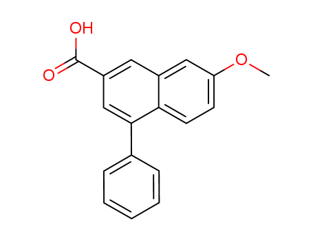 Molecular Structure of 132725-90-7 (2-Naphthalenecarboxylic acid, 7-methoxy-4-phenyl-)