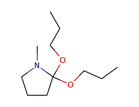 Molecular Structure of 79108-53-5 (1-Methyl-2,2-dipropoxy-pyrrolidine)