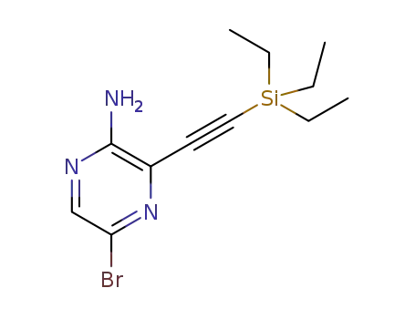 Molecular Structure of 1416740-15-2 (5-bromo-3-(2-triethylsilylethynyl)pyrazin-2-amine)