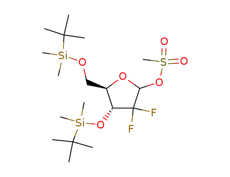 Molecular Structure of 103882-89-9 (3,5-bis-O-(tert-butyldimethylsilyl)-1-O-(methanesulfonyl)-2-deoxy-2,2-difluororibose)