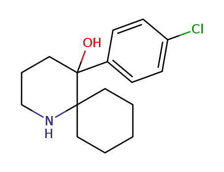 Molecular Structure of 158720-94-6 (5-(4-chlorophenyl)-5-hydroxy-1-azaspiro[5.5]-undecane)
