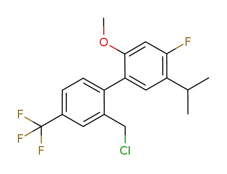 Molecular Structure of 875551-28-3 (2'-(chloroMethyl)-4-fluoro-5-isopropyl-2-Methoxy-4'-(trifluoroMethyl)-1,1'-biphenyl)