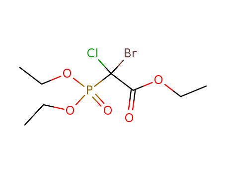 Molecular Structure of 101834-90-6 (Acetic acid, bromochloro(diethoxyphosphinyl)-, ethyl ester)