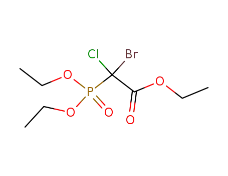 Molecular Structure of 101834-90-6 (Acetic acid, bromochloro(diethoxyphosphinyl)-, ethyl ester)