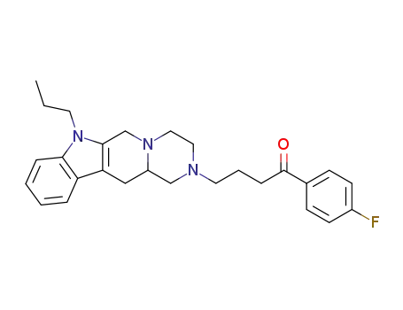 Molecular Structure of 79108-61-5 (1-(4-Fluoro-phenyl)-4-(7-propyl-3,4,6,7,12,12a-hexahydro-1H-pyrazino[1',2':1,6]pyrido[3,4-b]indol-2-yl)-butan-1-one)