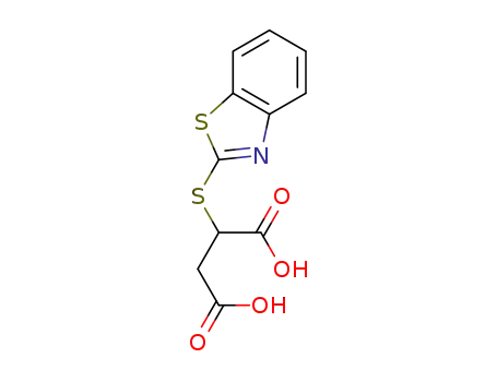 Molecular Structure of 95154-01-1 (2-(1,3-BENZOTHIAZOL-2-YLTHIO)SUCCINIC ACID)