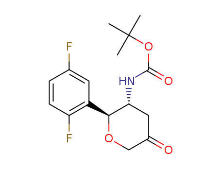 Molecular Structure of 1456616-42-4 (tert-butyl ((2S,3R)-2-(2,5-difluorophenyl)-5-oxotetrahydro-2H-pyran-3-yl)carbamate)