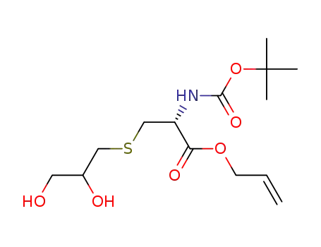 Molecular Structure of 1610431-06-5 ((R)-allyl 2-(tert-butoxycarbonylamino)-3-(2,3-dihydroxypropylthio)propanoate)