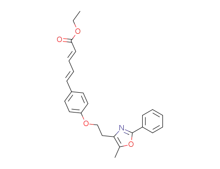 Molecular Structure of 1026936-75-3 (ethyl (E)-5-[4-[2-(5-methyl-2-phenyl-4-oxazolyl)ethoxy]phenyl]-2,4-pentadienoate)