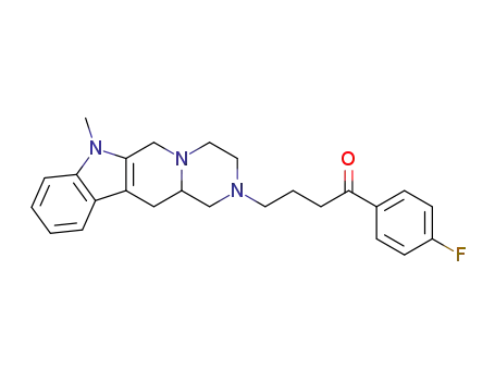 Molecular Structure of 79108-56-8 (1-(4-Fluoro-phenyl)-4-(7-methyl-3,4,6,7,12,12a-hexahydro-1H-pyrazino[1',2':1,6]pyrido[3,4-b]indol-2-yl)-butan-1-one)