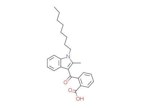 Molecular Structure of 60316-84-9 (Benzoic acid, 2-[(2-methyl-1-octyl-1H-indol-3-yl)carbonyl]-)