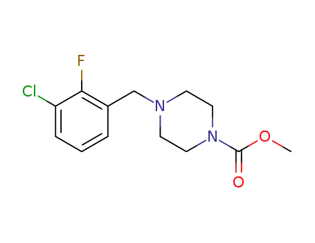 Molecular Structure of 1309439-45-9 (methyl 4-(3-chloro-2-fluorobenzyl)piperazine-1-carboxylate)