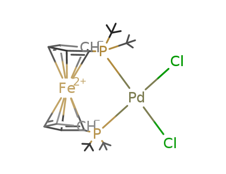 95408-45-0,1,1'-Bis (di-t-butylphosphino)ferrocene palladium dichloride,,Palladium,[1,1'-bis[bis(1,1-dimethylethyl)phosphino]ferrocene-P,P']dichloro-; Ferrocene,1,1'-bis[bis(1,1-dimethylethyl)phosphino]-, palladium complex;Dichloro(1,1'-bis(di-tert-butylphosphino)ferrocene)palladium