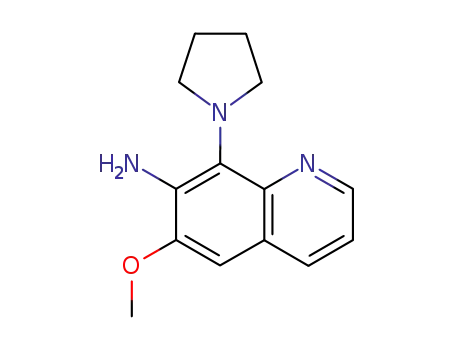 Molecular Structure of 88609-33-0 (7-Quinolinamine, 6-methoxy-8-(1-pyrrolidinyl)-)
