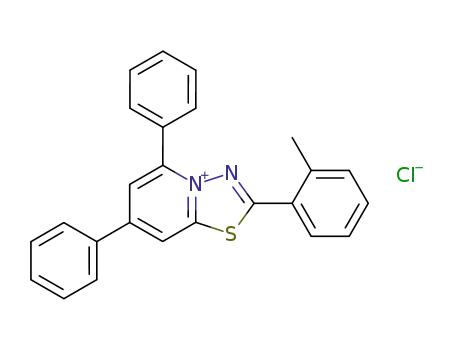 Molecular Structure of 84900-99-2 (5,7-Diphenyl-2-o-tolyl-[1,3,4]thiadiazolo[3,2-a]pyridin-4-ylium; chloride)