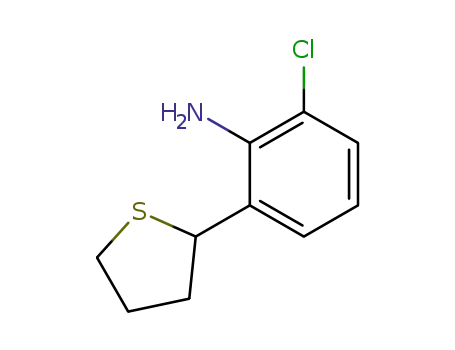 Molecular Structure of 90861-97-5 (Benzenamine, 2-chloro-6-(tetrahydro-2-thienyl)-)