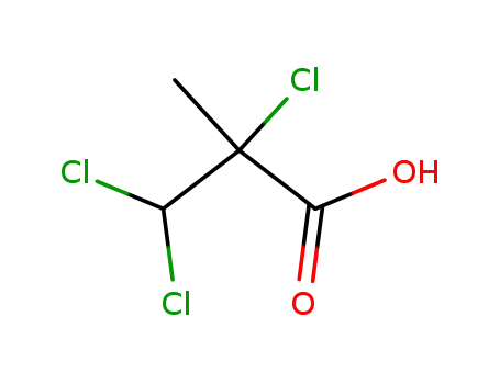 Molecular Structure of 10027-62-0 (α,β,β-trichloro-isobutyric acid)
