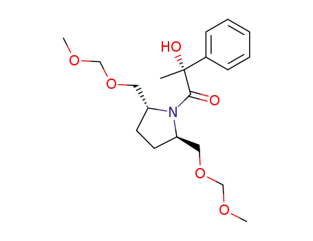 Molecular Structure of 126884-67-1 ((R)-1-((2R,5R)-2,5-Bis-methoxymethoxymethyl-pyrrolidin-1-yl)-2-hydroxy-2-phenyl-propan-1-one)