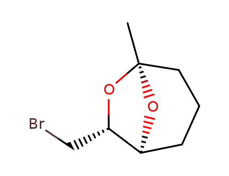 Molecular Structure of 83781-00-4 ((1S,5S,7R)-7-Bromomethyl-5-methyl-6,8-dioxa-bicyclo[3.2.1]octane)