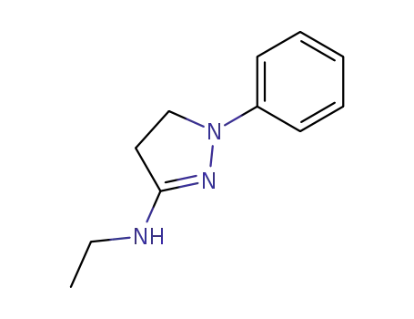 Molecular Structure of 29522-26-7 (ethyl-(1-phenyl-4,5-dihydro-1<i>H</i>-pyrazol-3-yl)-amine)