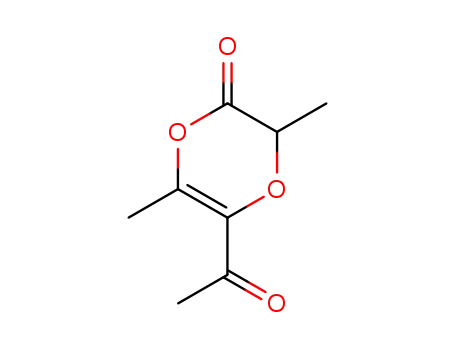 Molecular Structure of 673502-34-6 (1,4-Dioxin-2(3H)-one, 5-acetyl-3,6-dimethyl- (9CI))