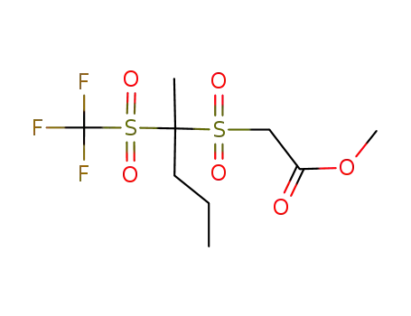 Molecular Structure of 101146-22-9 ((2-Trifluoromethanesulfonyl-pentane-2-sulfonyl)-acetic acid methyl ester)