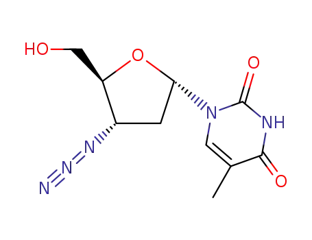 Molecular Structure of 66323-40-8 (alpha-3'-azido-2',3'-dideoxythymidine)