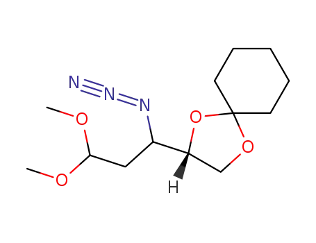 Molecular Structure of 371164-35-1 (4,5-O-cyclohexylidene-2,3-dideoxy-3-azido-1,1-dimethoxy-D-glycero-pentanose)
