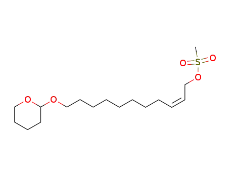 Molecular Structure of 116194-88-8 (2-Undecen-1-ol, 11-[(tetrahydro-2H-pyran-2-yl)oxy]-, methanesulfonate,(Z)-)