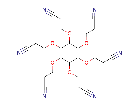 Molecular Structure of 3055-84-3 (benzene-1,2,3,4,5,6-hexakis(3-oxypropanenitrile))