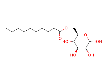 Molecular Structure of 73174-07-9 (6-O-Octanoyl-α-D-glucopyranose)