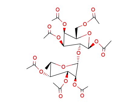 Molecular Structure of 96646-72-9 (2-O-(2,3,4-tri-O-acetyl-6-deoxy-alpha-L-mannopyranosyl)-D-glucose tetraacetate)