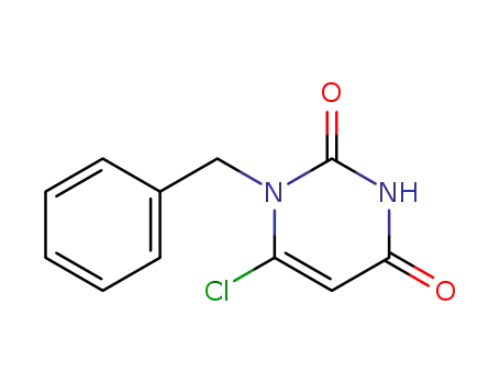 Molecular Structure of 124218-96-8 (2,4(1H,3H)-Pyrimidinedione, 6-chloro-1-(phenylmethyl)-)