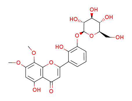 Molecular Structure of 113963-38-5 (4H-1-Benzopyran-4-one,2-[3-(b-D-glucopyranosyloxy)-2-hydroxyphenyl]-5-hydroxy-7,8-dimethoxy-)