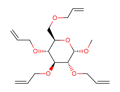 Molecular Structure of 13035-25-1 (1-methyl-2,3,4,6-tetra-O-(2-propynyl)-α-D-glucopyranoside)